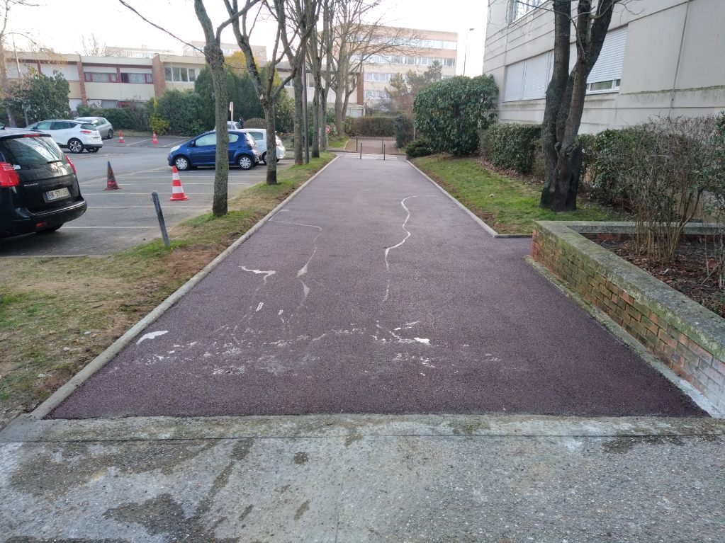Voie pompier après travaux dans une résidence dans le 95