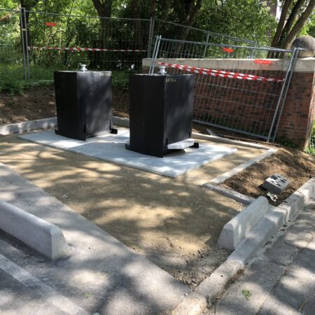 Pose de 15 bornes d'apport volontaire à Cergy par Billiot travaux
